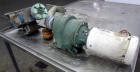 Used Waukesha Rectangular Flange Universal Rotary Positive Displacement Pump, Model 034, 316 Stainless Steel. Approximately 24 gallons per minute at 200 psi at 400 rpm, 0.060 gallon displacement per ...