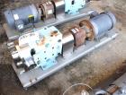 Unused- Waukesha Positive Displacement Pump, Model 060U2, Stainless Steel. Approximate displacement 0.153 gallons per revolution, nominal capacity to 90 gallons per minute. Driven by a 5hp, 3/60/208-...