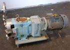 Used Waukesha Rotary Positive Displacement Pump, Model 060, 316 Stainless Steel. Approximately 90 gallons per minute at 200 psi at 600 rpm. (.153) gallons displacement per revolution. 2-1/2