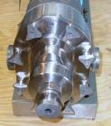 Used Waukesha Universal Rotary Positive Displacement Pump, Model 060, 316 Stainless Steel. Approximately 90 gallons per minute at 200 psi at 600 rpm. 0.153 gallons displacement per revolution. 2-1/2