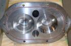 Used Waukesha Universal Rotary Positive Displacement Pump, Model 060, 316 Stainless Steel. Approximately 90 gallons per minute at 200 psi at 600 rpm. 0.153 gallons displacement per revolution. 2-1/2