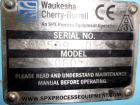 Used Waukesha Universal Rotary Positive Displacement Pump, Model 060, 316 Stainless Steel. Approximately 90 gallons per minute at 200 psi at 600 rpm. (0.153) gallons displacement per revolution. 2-1/...