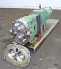 Used Waukesha Rotary Positive Displacement Pump, Model 60, 316 Stainless Steel. Approximately 90 gallons per minute at 200 psi at 600 rpm. (0.153) gallons displacement per revolution. 2-1/2” Tri-clam...