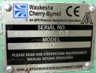 Used Waukesha Rotary Positive Displacement Pump, Model 60, 316 Stainless Steel. Approximately 90 gallons per minute at 200 psi at 600 rpm. (0.153) gallons displacement per revolution. 2-1/2” Tri-clam...