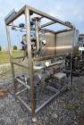 Used Waukesha Positive Displacement Pump, Model 130/U2, 316 Stainless Steel. Approximate displacement 0.254 gallons per revolution, nominal capacity to 150 gallons per minute. Driven by a 5hp, 3/60/2...