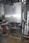 Used Waukesha Positive Displacement Pump, Model 130/U2, Stainless Steel. Approximate displacement 0.254 gallons per revolution, nominal capacity to 150 gallons per minute. Driven by a 5hp, 3/60/208-2...