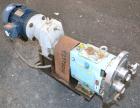 Used Waukesha Horizontal Universal Rotary Positive Displacement Pump, Model 130, 316 Stainless Steel. Approximately 130 gallons per minute at 100 psi at 600 rpm capacity. 3