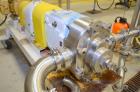 Used- Waukesha Positive Displacement Pump, Model 130, Serial # 3768-18R105. Stainless Steel Construction. Mounted on Cart wi...