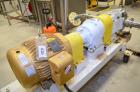 Used Waukesha Positive Displacement Pump, Model 130, Serial # 3768-18R105. Stainless Steel Construction. Mounted on Cart with Casters.