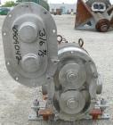 Used Waukesha Universal Rotary Positive Displacement Pump, model 220, 316 stainless steel. Approximately 260 gallons per minute at 100 psi at 600 rpm capacity, .522 gallon displacement per revolution...