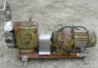 Used Waukesha Universal Rotary Positive Displacement Pump, model 220, 316 stainless steel. Approximately 260 gallons per minute at 100 psi at 600 rpm capacity, .522 gallon displacement per revolution...