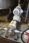 Used- Waukesha Positive Displacement Pump, Model 220, Stainless Steel. Approximate capacity 313 gallons per minute, 0.521 ga...