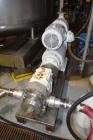 Used Waukesha Positive Displacement Pump, Model 220, Stainless Steel. Approximate capacity 313 gallons per minute, 0.521 gallons displacement per revolution, 4