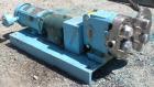 Used Waukesha Rotary Positive Displacement Pump, Model 30, 316 Stainless Steel. Approximately 36 gallons per minute at 100 psi at 600 rpm capacity, .06 gallon displacement per revolution. 1-1/2