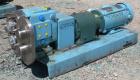 Used Waukesha Rotary Positive Displacement Pump, Model 30, 316 Stainless Steel. Approximately 36 gallons per minute at 100 psi at 600 rpm capacity, .06 gallon displacement per revolution. 1-1/2