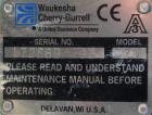 Used Waukesha Rotary Positive Displacement Pump, Model 30, 316 Stainless Steel. Approximately 36 gallons per minute at 100 psi at 600 rpm capacity, .06 gallon displacement per revolution. 1-1/2
