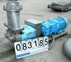 USED: Waukesha rectangular flange rotary positive displacement pump, model 324, 316 stainless steel. Approximately 300 gallons per minute, 75 gallons displacement per 100 revolutions. Top inlet with ...