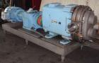Used Waukesha Rotary Positive Displacement Pump, model 420, 316 stainless steel. Approximately 640 gallons per minute at 200 psi, 1.62 gallon displacement per revolution. 6
