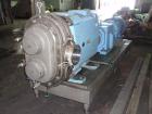 Used Waukesha Rotary Positive Displacement Pump, model 420, 316 stainless steel. Approximately 640 gallons per minute at 200 psi, 1.62 gallon displacement per revolution. 6