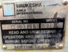 Used Stainless Steel Waukesha Rotary Positive Displacement Pump, Model 62
