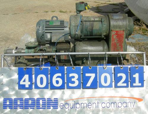 Used- Moyno Industrial Line Pump, Type SSF, Frame 3M1, Trim CAA QE, 316 stainless steel. Approximate 1" inlet/outlet. Displa...