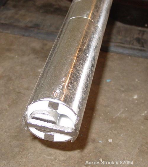 USED: Flux progressive cavity pump, model TTSE, stainless steel. Approximate 1" inlet, 36" long tube. Driven by a 1.5 hp motor. Includes a pump attachment and a Dayton electric hoist.