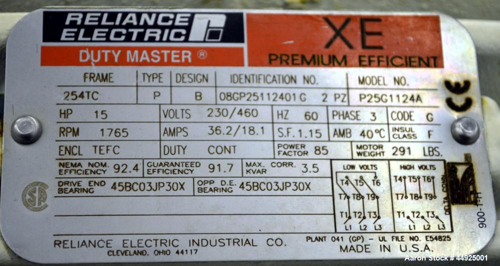 Used Moyno Sanitary Processing Cavity Pump, Model Frame FB4E, Type SSB, Trim FAA
