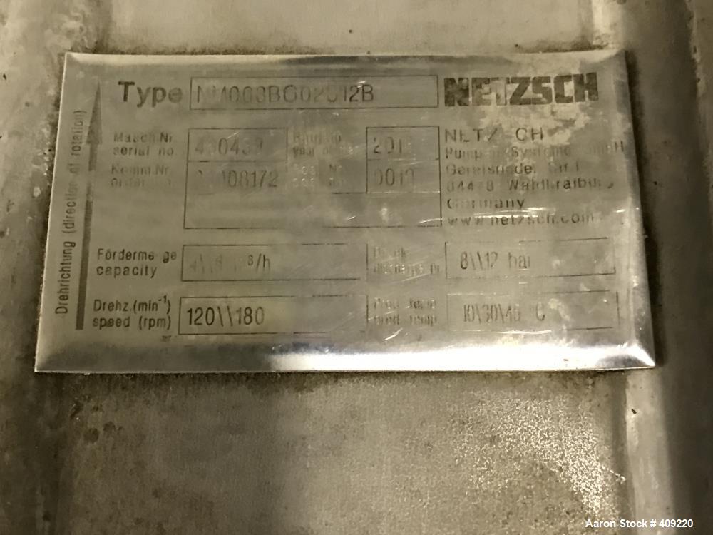 Used Netzsch Progressive Cavity Pump, Model NM063BO02S12B, 316 Stainless Steel.