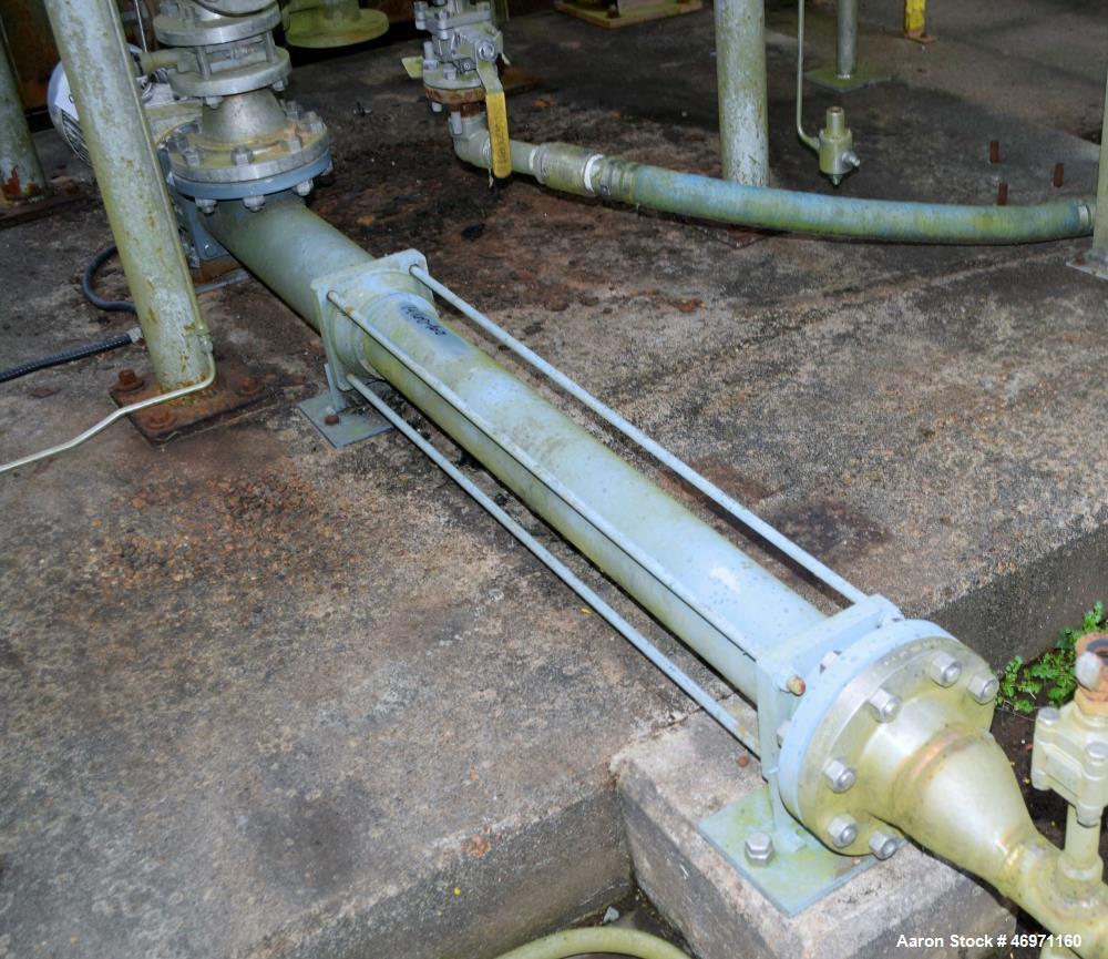 Used PCM Progressive Cavity Pump, Type R 20-16, Rated up to 40 gallons per minute at 110 psi. Driven by a 7.5hp, 3/60/230/460 volt, 1765 rpm gear motor, ratio 6.86 to 1. Serial# 262812, built 2007.