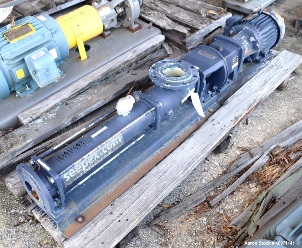 Unused- Seepex Progressive Cavity Pump, Model BN 17-6L. Driven by a 3hp, 460 volt, 1755 rpm gear motor, ratio 6.86 to 1. Serial# 833525.2.