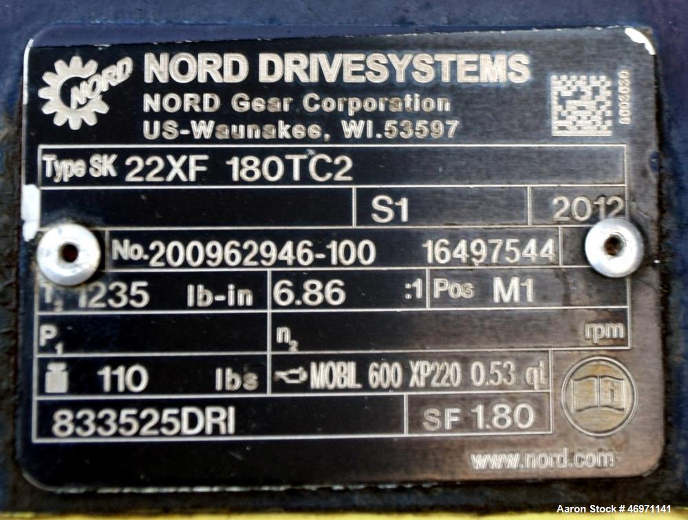 Unused- Seepex Progressive Cavity Pump, Model BN 17-6L. Driven by a 3hp, 460 volt, 1755 rpm gear motor, ratio 6.86 to 1. Serial# 833525.2.