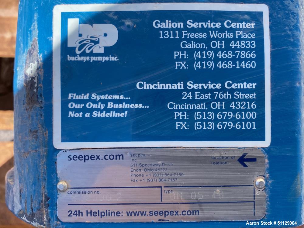 Used Seepex Pump. Type BN -05-48, 3 HP drive.