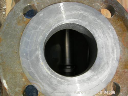 USED: Seepex single stage progressive cavity pump, 316 stainless steel. Range BN, size 5, pressure stage 6L. 2-1/2" inlet, 2" outlet. Rated 5.4 to 7.2 gpm at 25 psi. Driven by a 1 hp, 3/60/208-230/46...