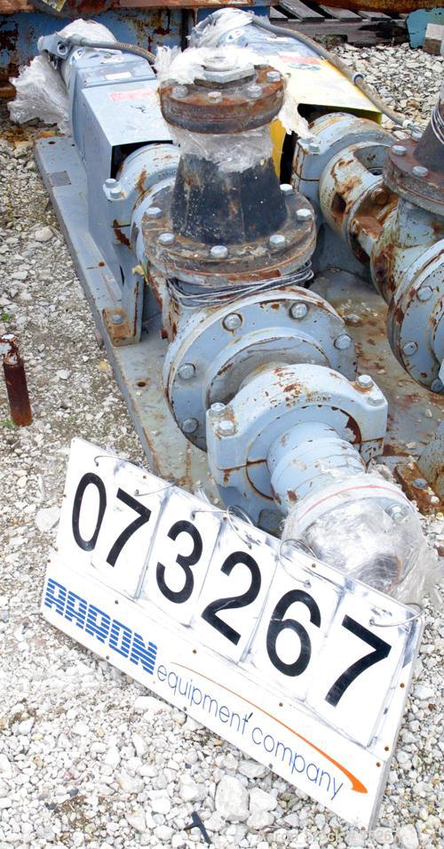 Used Tarby Progressing Cavity Pump, Model 1TP8-CDB. Single stage, cast iron body, hardened steel internal parts, EPDM (70 Duro) stator. 8" inlet, 4" outlet.Approximately 150 gallons per minute at 900...