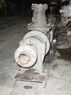 Used Tarby Progressing Cavity Pump, Model 1TP8-CDB.Single stage, cast iron body, hardened steel internal parts, EPDM (70 Duro) stator. 8" inlet, 4" outlet.Approximately 150 gallons per minute at 900 ...