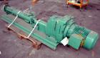 Used Netzsch Progressive Cavity Pump, Type NE60A. 4’’ Inlet, 4’’ outlet. Driven by a 10kw (13hp), 3/50/500 volt, 1465 rpm motor. Base mounted.