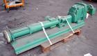 Used Netzsch Progressive Cavity Pump, Type NE60A. 4’’ Inlet, 4’’ outlet. Driven by a 10kw (13hp), 3/50/500 volt, 1465 rpm motor. Base mounted.