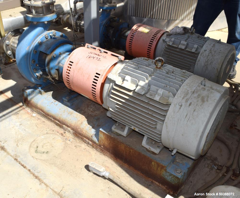 Used Summit Centrifugal Pump, Model 2196MTO, Size 4X6-13, Stainless Steel. Rated 150 psi. 6” Inlet, 4” outlet. Driven by a 40hp, 3/60/230/460 volt, 1780 rpm motor. Base mounted. Serial# 01113125.