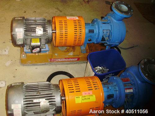 Used Goulds Centrifugal Pump, Model 3196 MTX, size 4x6-11-10, 316 stainless steel. 6" inlet, 4" outlet, approximate 10" diameter impeller. Driven by a 5 hp, 3/60/460 volt, 1160 rpm motor. Base mounte...