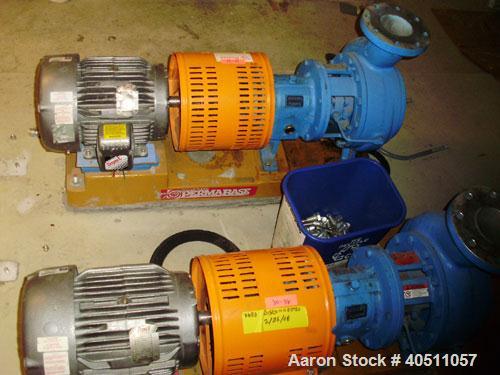 Used Goulds Centrifugal Pump, Model 3196 MTX, size 4x6-11-10, 316 stainless steel. 6" inlet, 4" outlet, approximate 10" diameter impeller. Driven by a 5 hp, 3/60/460 volt, 1160 rpm motor. Base mounte...