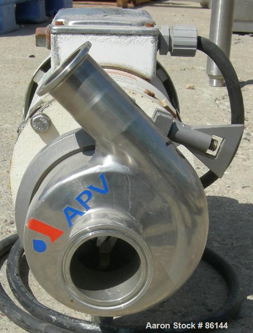 USED: APV Centrifugal Pump, model 4V2, 316 stainless steel. 2" tri clamp inlet, 1-1/2" tri clamp outlet. Approximate capacit...