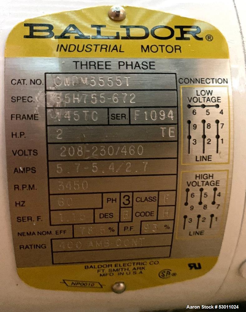 Sin usar- Bomba centrífuga APV Crepaco, acero inoxidable, modelo W20/20. Aproximadamente 105 galones por minuto, 95 pies de ...