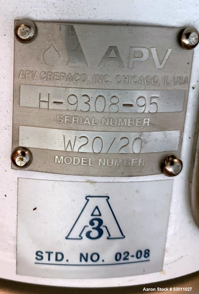 Unused- APV Crepaco Centrifugal Pump, Stainless Steel, Model W20/20. Approximate 105 gallons per minute, 95 head feet @ 3500...