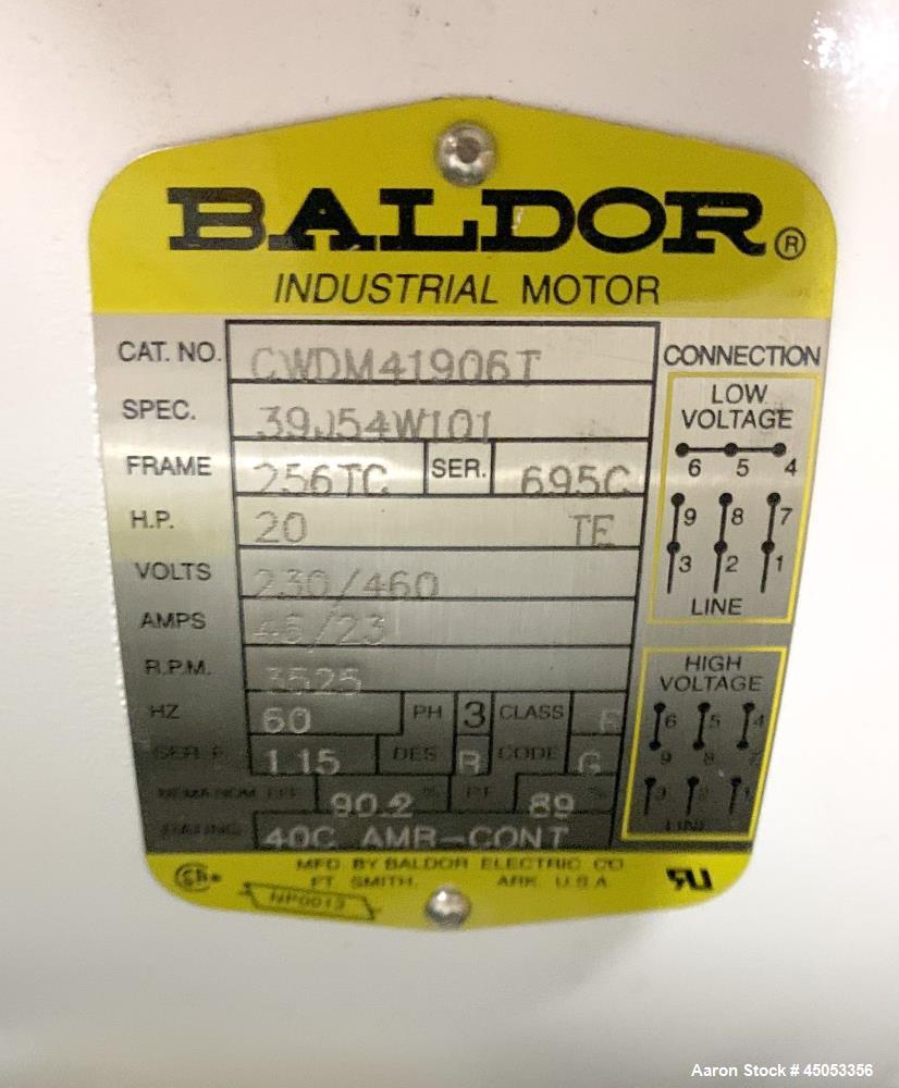 Unused- APV Model W 30/50 Centrifugal Pump, Stainless Steel. Approximate 280 gallons per minute, 130 head feet @ 3500 rpm. Approximate 3" inlet, 2-1/2" outlet. Approximate 6.3" diameter impellar. Dri...