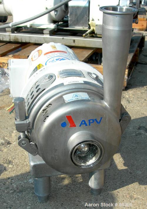 USED: APV centrifugal pump, model W20/20, 316 stainless steel. 2" tri clamp inlet, 2" tri clamp outlet. Approximate capacity...