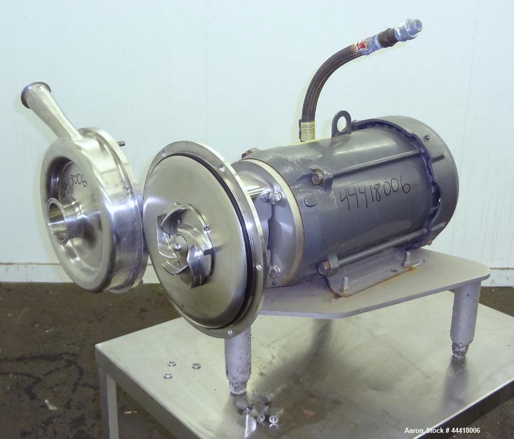 Used Alfa Laval Centrifugal Pump, Model LKH40-M235D2EN21AAN, 316 Stainless Steel.  Rated approximately 40 gallons per minute at 180’ head.  3” Inlet, 2” outlet, approximately 5-1/2” diameter impeller...