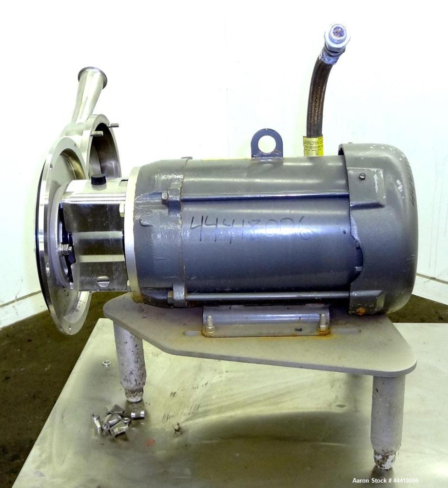 Used Alfa Laval Centrifugal Pump, Model LKH40-M235D2EN21AAN, 316 Stainless Steel.  Rated approximately 40 gallons per minute at 180’ head.  3” Inlet, 2” outlet, approximately 5-1/2” diameter impeller...