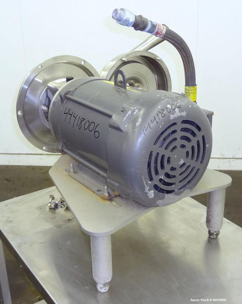 Used Alfa Laval Centrifugal Pump, Model LKH40-M235D2EN21AAN, 316 Stainless Steel.  Rated approximately 40 gallons per minute at 180’ head.  3” Inlet, 2” outlet, approximately 5-1/2” diameter impeller...