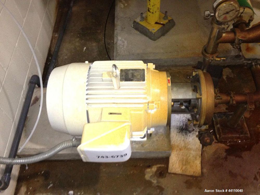 Used Alfa Laval Stainless Steel centrifugal pump. 25 HP, 3/60/4160V at 3540 RPM, explosion proof motor. Previous Use: API Pilot Plant. (Note: with #6739 pump).