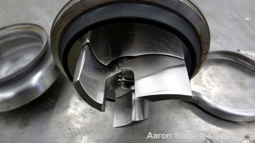 Used Ampco Centrifugal Pump, Model C114MD14T-S, 316 Stainless Steel. Approximately 15 gallons per minute.  1-1/2" Tri-clamp inlet/outlet.  Driven by a 2 hp, 3/60/208-230/460 volt, 1725 rpm motor.  Mo...